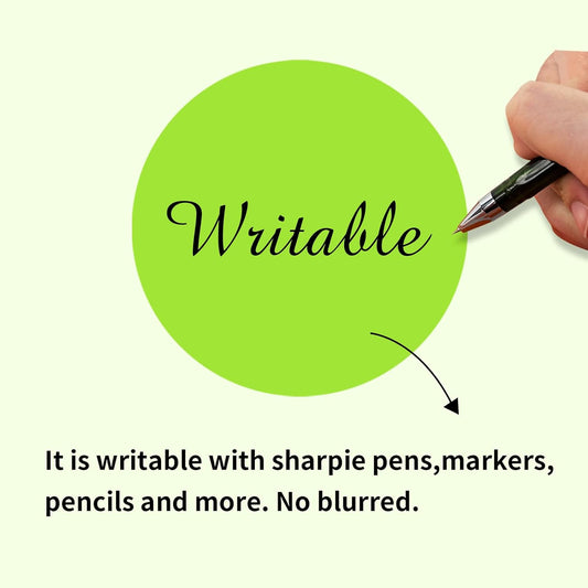 STARLIBOO Dot Stickers: 3in Removable Circle Stickers, Writable for Office, Garage/Yard Sale (200Pcs, 10 V1258-DP02-A-1102