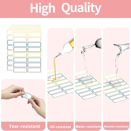STARLIBOO Removable Labels, Removable Colored Labels Stickers, Self-Adhesive Rectangular Stickers V1258-DP02-A-1107