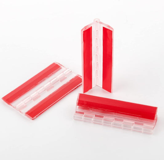 4 Pcs Acrylic Hinge 75x45 mm,Transparent Plastic Continuous Piano Hinge,Self-Adhesive,Suitable for DIY Drawer V1258-DP02-A-1109