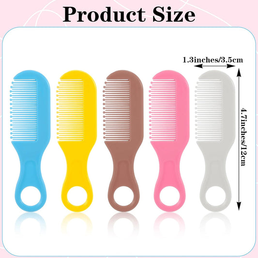 Xindojuz 5 Pack Toddler Comb, Round Colorful Tip Bristles Baby Hair Comb for Newborn Cute Baby Grooming for V1258-DP02-A-1121