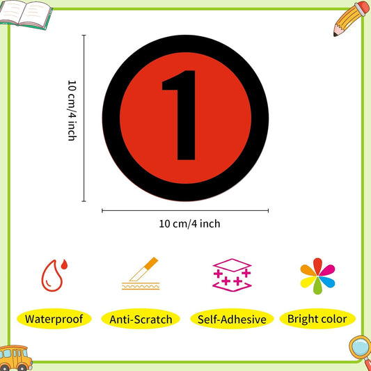 Line up Spots for Classroom Floor- Number Spot Markers Stickers, 36Pcs Floor Numbers for Classroom Lining up V1258-DP02-A-1126