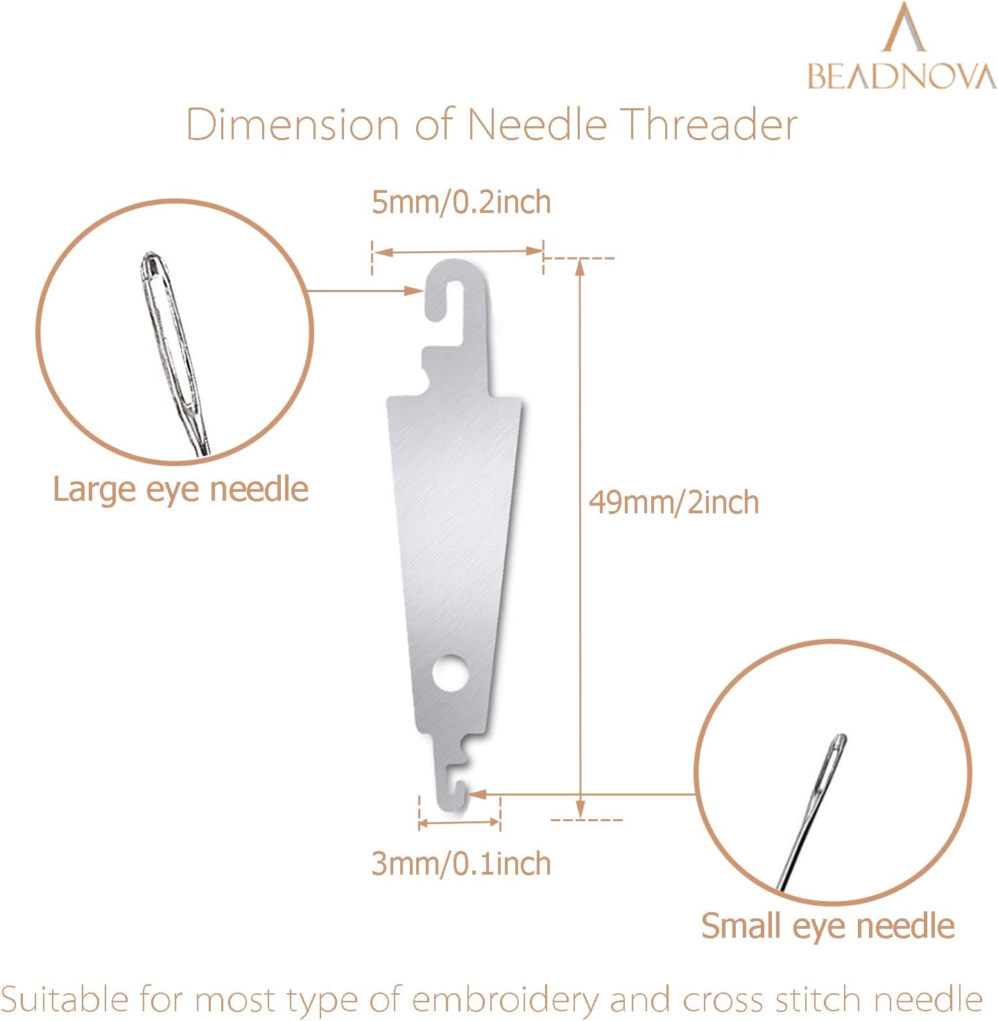 Needle Threaders 20pcs Stainless Steel Sewing Needle Threader for Hand Sewing Large Eye Cross Stitch V1258-DP02-A-113