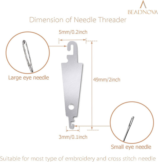 Needle Threaders 20pcs Stainless Steel Sewing Needle Threader for Hand Sewing Large Eye Cross Stitch V1258-DP02-A-113