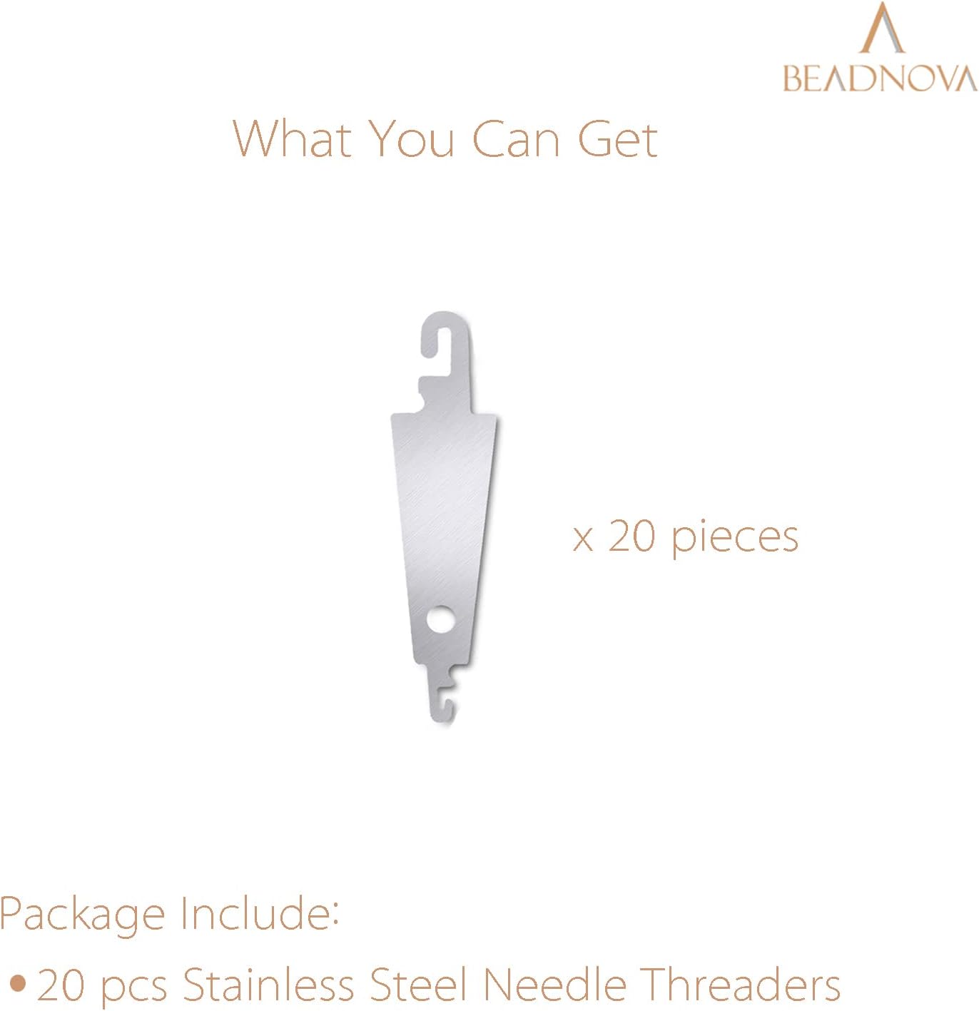 Needle Threaders 20pcs Stainless Steel Sewing Needle Threader for Hand Sewing Large Eye Cross Stitch V1258-DP02-A-113