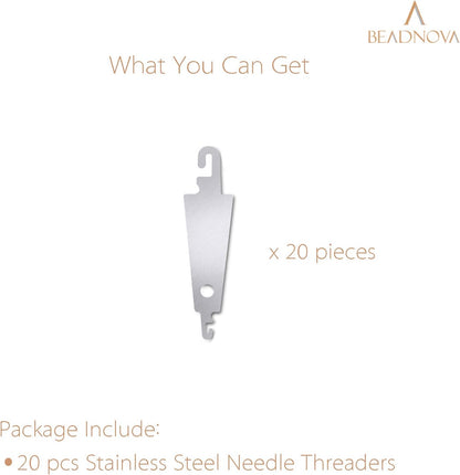 Needle Threaders 20pcs Stainless Steel Sewing Needle Threader for Hand Sewing Large Eye Cross Stitch V1258-DP02-A-113