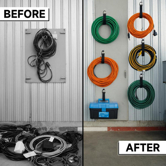 6 Pack Extension Cord Organizer,Heavy Duty Storage Straps,Extension Cord Holder for Cables,Hoses and V1258-DP02-A-1133