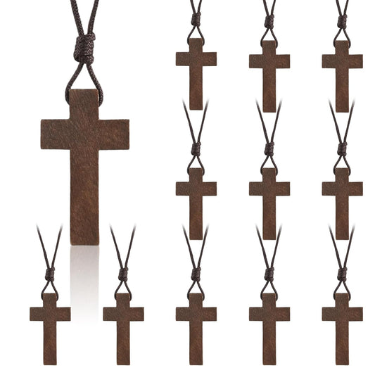 Natural Wooden Cross Necklace for Men&Woman, Crucifix Necklace Men&Woman, Bulk Wooden Small Crosses Gifts for V1258-DP02-A-1137