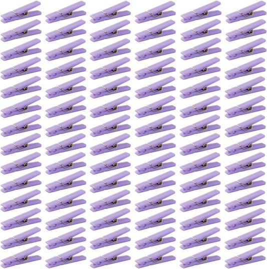 48PCS Clothes Pins Baby Shower Clothespin Favors Pink Girl Blue Boy Party Game Purple Clothespin(Purple) V1258-DP02-A-1141