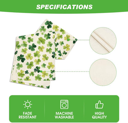 Shamrock St. Patrick's Day Table Runner, Seasonal Spring Lucky Kitchen Dining Table Decoration for Home Party V1258-DP02-A-1146