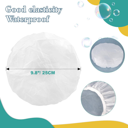 6 Shower Cap Reusable Waterproof - Unisex Plastic Shower Cap Plastic Caps Hair Treatment Deep Conditioning V1258-DP02-A-1162