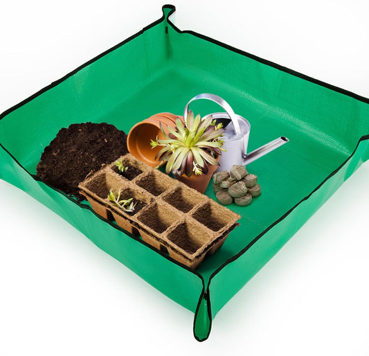 Repotting Mat for Indoor Plants - 26"*26" Plant Potting Tray Transplanting Mat Foldable Waterproof Indoor V1258-DP02-A-1167