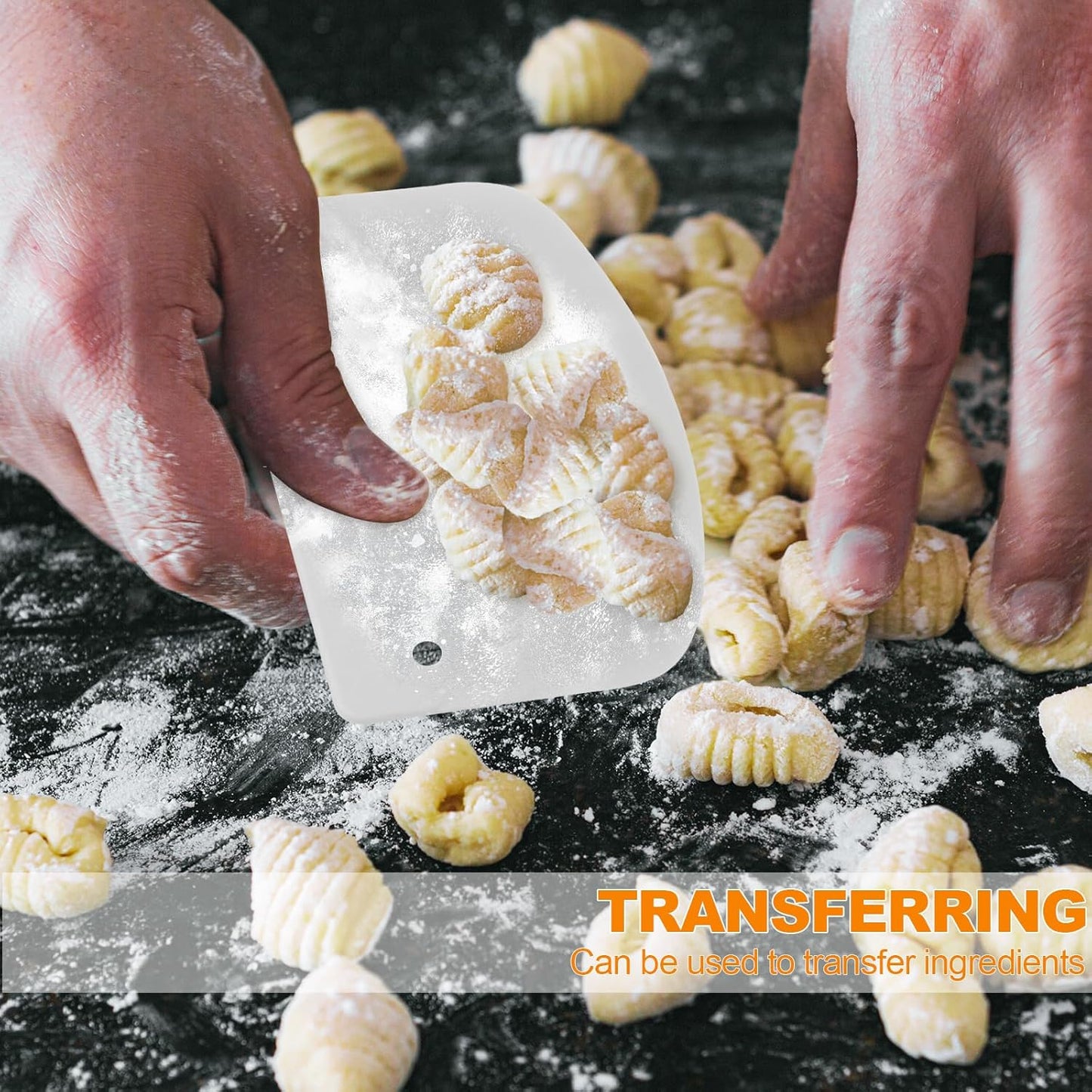 3 Pieces Food Dough Scraper, Plastic Multi - Purpose Kitchen Pastry Cutting Tool, Flexible Bowl Scraper with V1258-DP02-A-1170