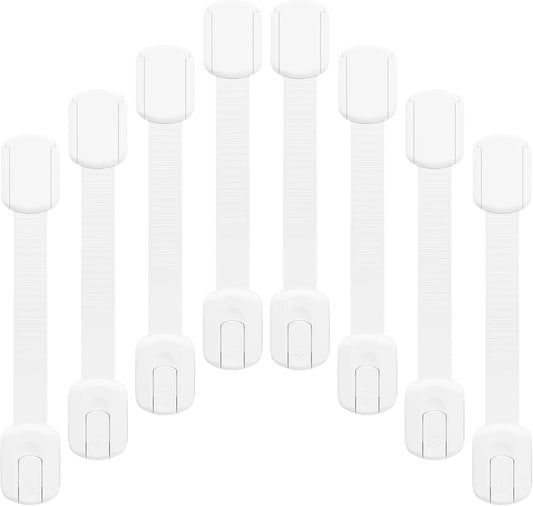 8-pack Child Safety Cabinet Locks, Child-proof Cabinet Locks with 3M Adhesive, No Drilling Required, V1258-DP02-A-1172