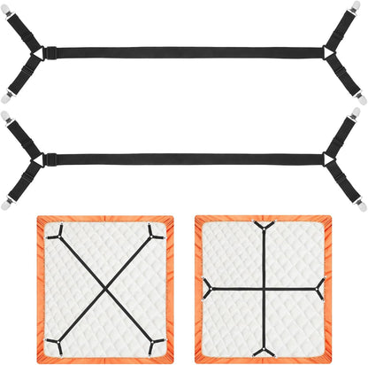 Bed Sheet Holder Straps, 2Pcs Elastic Adjustable Bed Sheet Grippers,Fitted Sheet Holder Keep Sheets in Place, V1258-DP02-A-1173