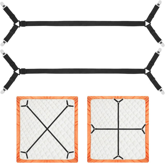 Bed Sheet Holder Straps, 2Pcs Elastic Adjustable Bed Sheet Grippers,Fitted Sheet Holder Keep Sheets in Place, V1258-DP02-A-1173