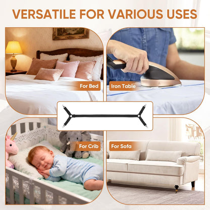 Bed Sheet Holder Straps, 2Pcs Elastic Adjustable Bed Sheet Grippers,Fitted Sheet Holder Keep Sheets in Place, V1258-DP02-A-1173