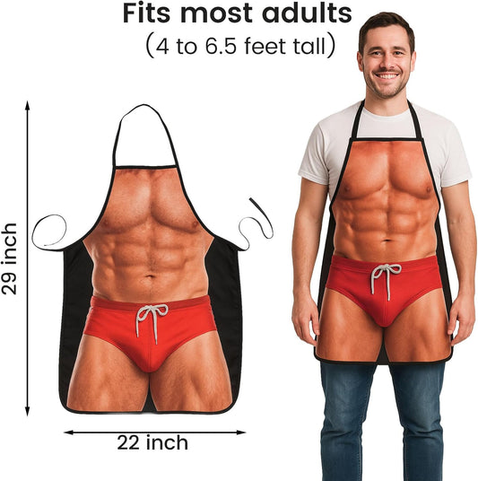 Funny Aprons for Men, Gag Grilling Apron for Men Women Kitchen Cooking Outdoor Party Barbecue V1258-DP02-A-1176