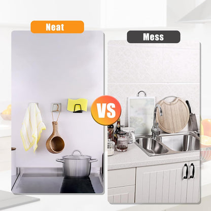 2-Pack Stainless Steel Sponge Holder for Kitchen Sink - Rustproof Brushed SUS304 Sponge Caddy Organizer, V1258-DP02-A-1183