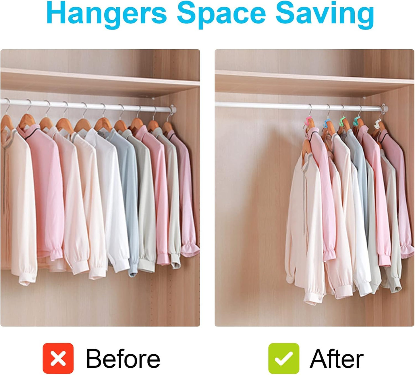 100 PCS Hanger Connector Hooks, Hangers Space Saving, Hanger Clips for Plastic Hangers(5 Color) V1258-DP02-A-1189