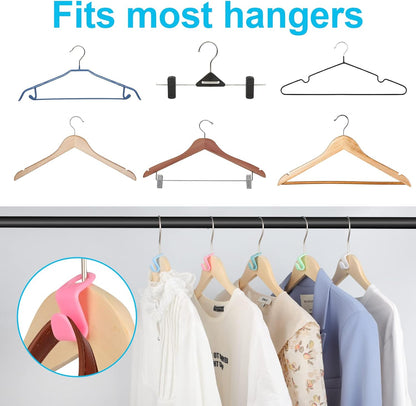 100 PCS Hanger Connector Hooks, Hangers Space Saving, Hanger Clips for Plastic Hangers(5 Color) V1258-DP02-A-1189