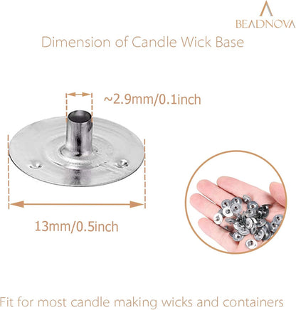 Candle Wick Base 100pcs Candle Wick Cilps Sustainer Tabs for DIY and Making (12.5mm/ 0.5inch) V1258-DP02-A-119