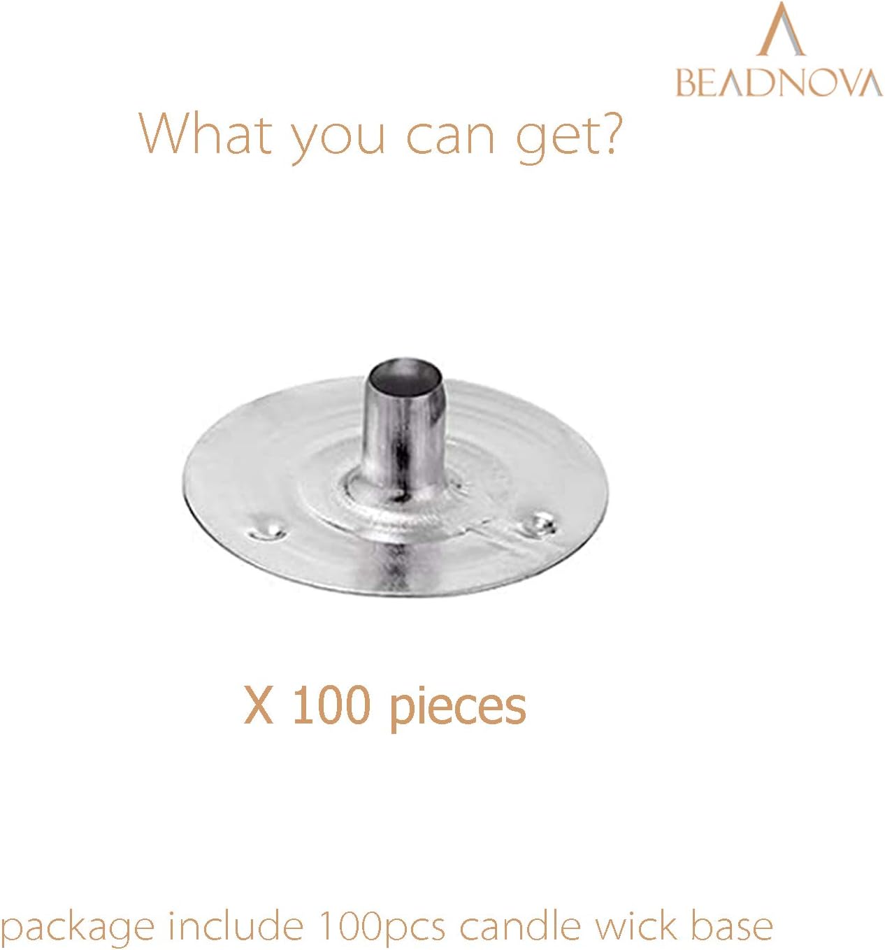 Candle Wick Base 100pcs Candle Wick Cilps Sustainer Tabs for DIY and Making (12.5mm/ 0.5inch) V1258-DP02-A-119
