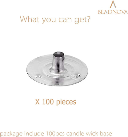 Candle Wick Base 100pcs Candle Wick Cilps Sustainer Tabs for DIY and Making (12.5mm/ 0.5inch) V1258-DP02-A-119