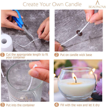 Candle Wick Base 100pcs Candle Wick Cilps Sustainer Tabs for DIY and Making (12.5mm/ 0.5inch) V1258-DP02-A-119