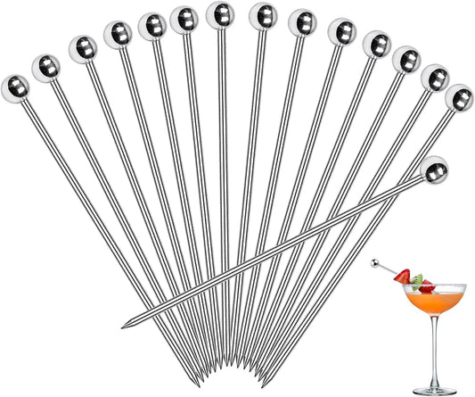 30 Pcs Cocktail Picks, Appetizer Skewers Stainless Steel, Cocktail Skewers Cleanable and Reusable, Toothpicks V1258-DP02-A-1190