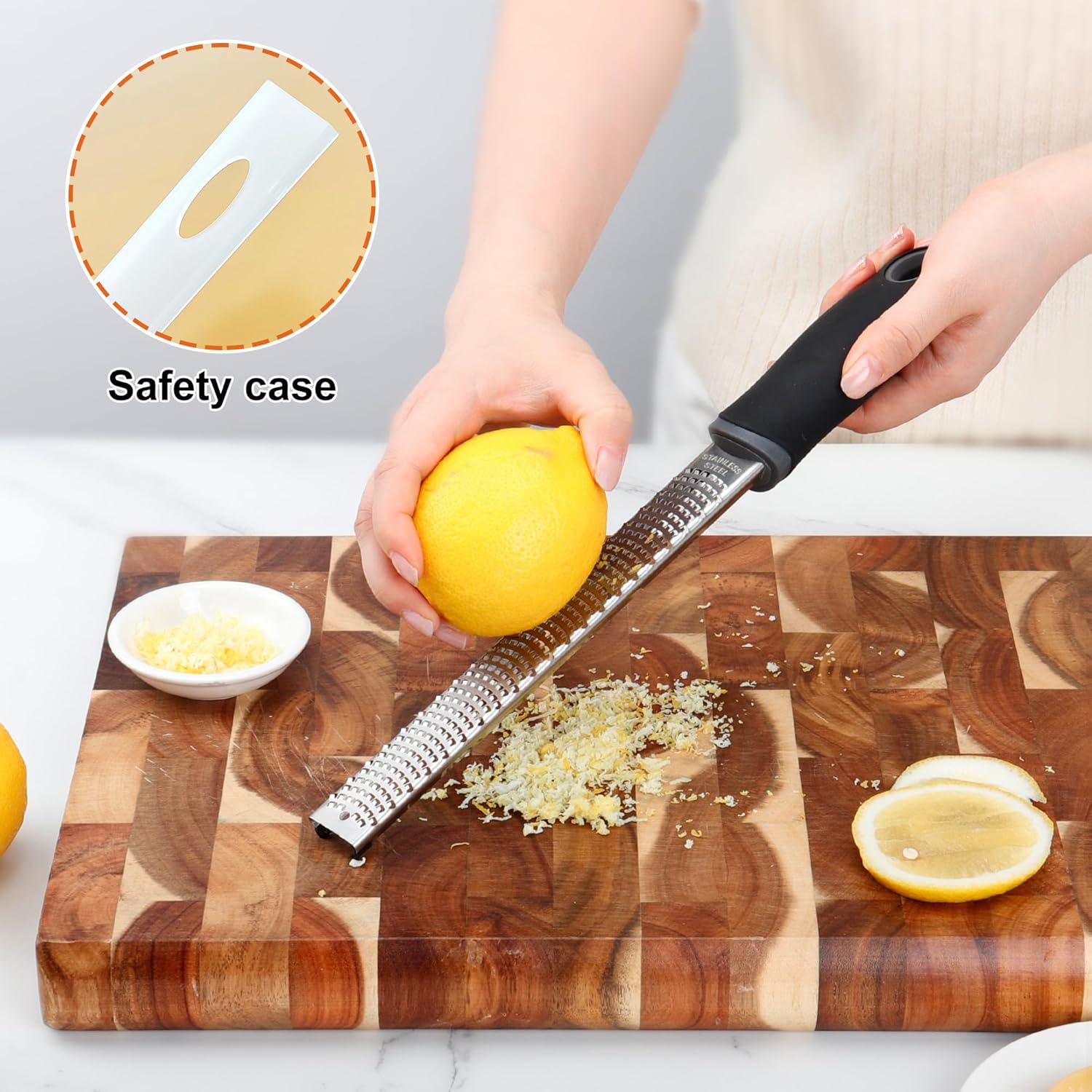 Stainless Steel Lemon Zester, Cheese Grater for Lime, Cheese, Dishwasher Safe V1258-DP02-A-1199