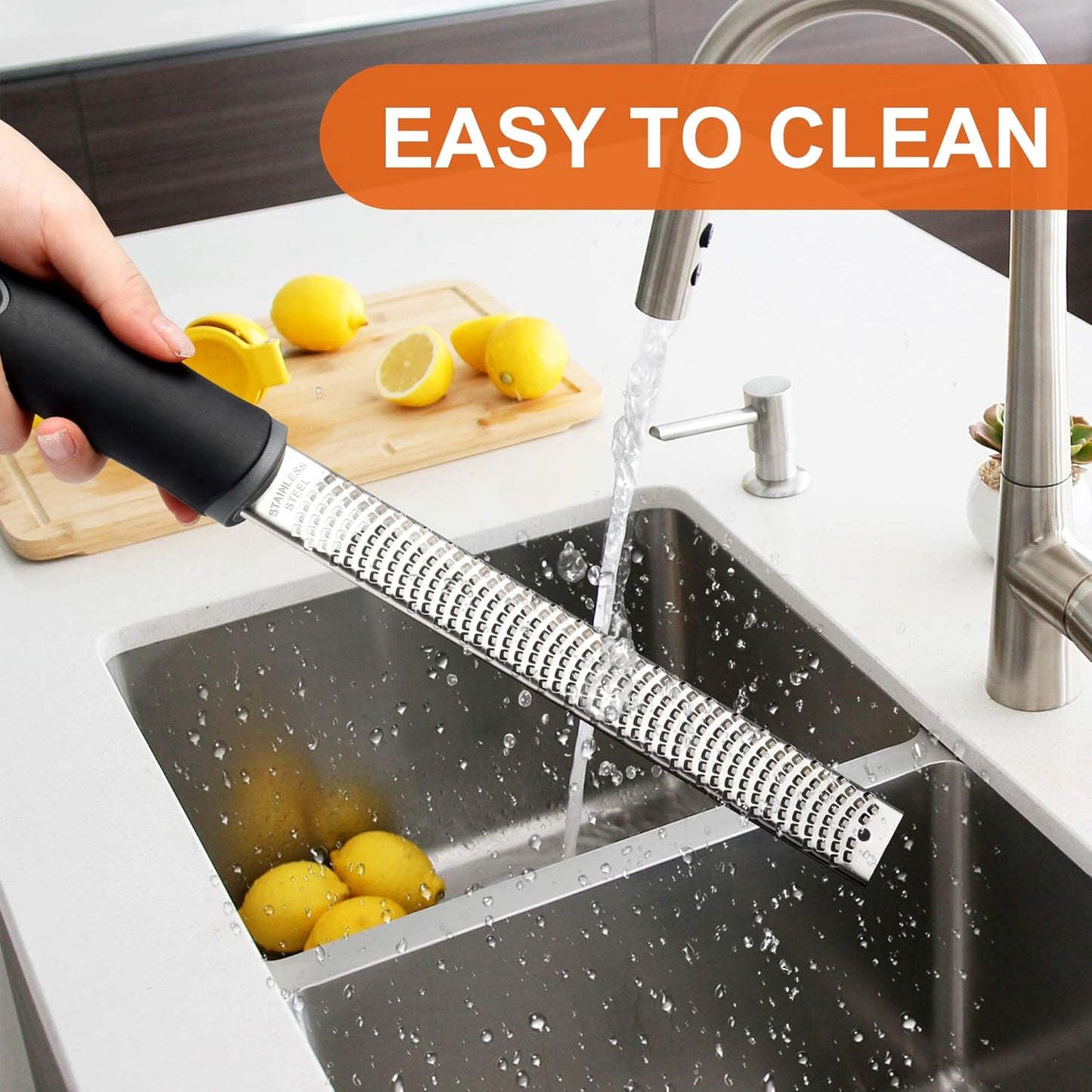 Stainless Steel Lemon Zester, Cheese Grater for Lime, Cheese, Dishwasher Safe V1258-DP02-A-1199