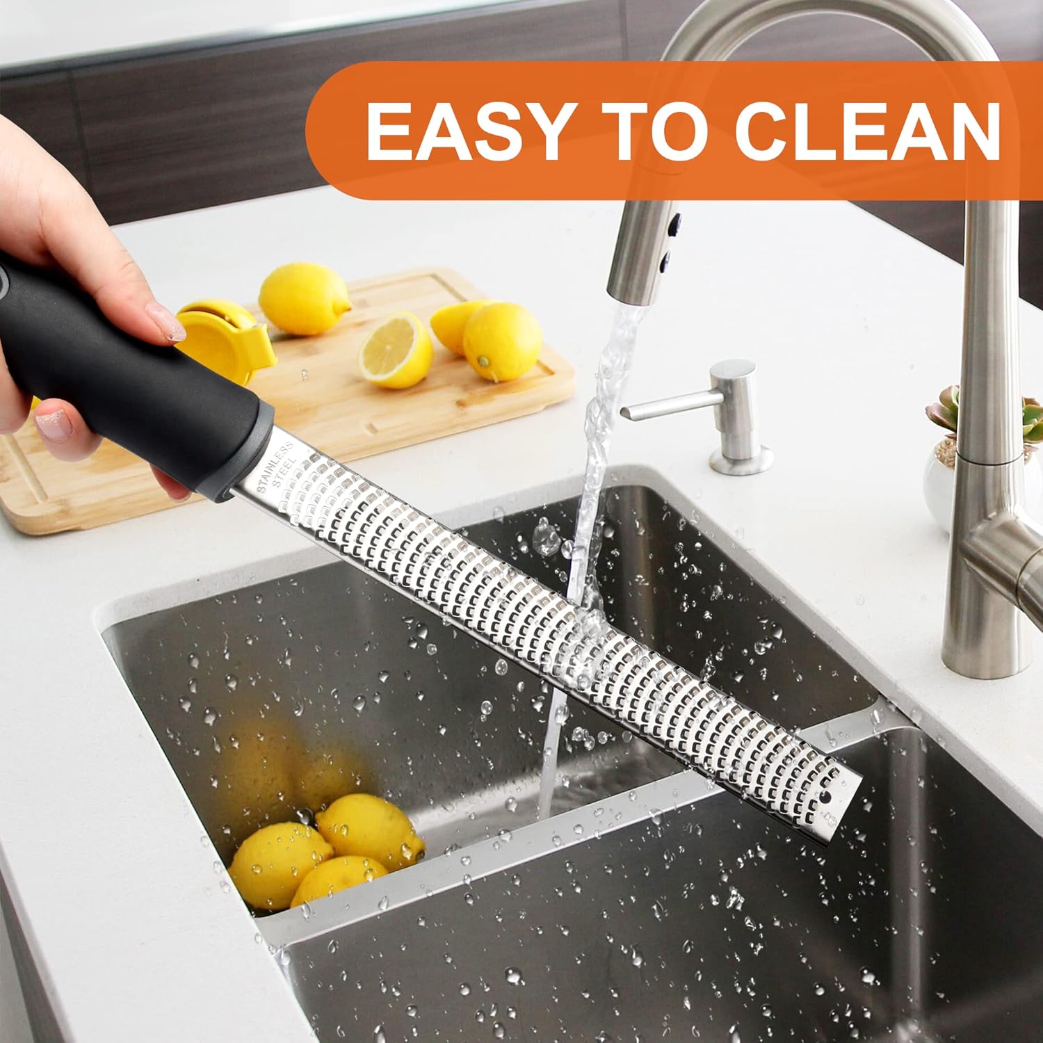 Stainless Steel Lemon Zester, Cheese Grater for Lime, Cheese, Dishwasher Safe V1258-DP02-A-1199