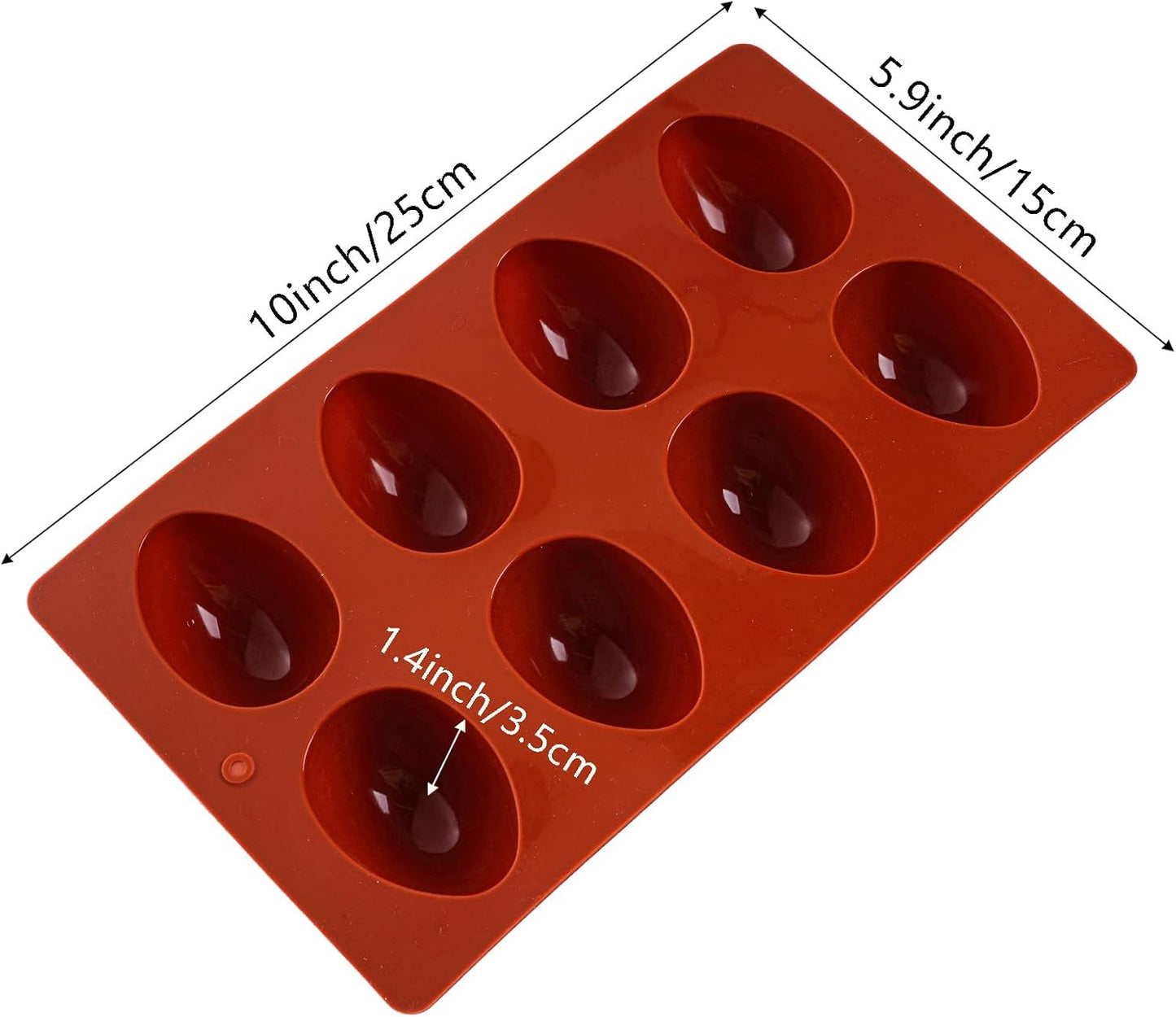 8 Cavity Silicone Egg Molds Set of 2 for Easter Silicone Egg Pan Baking Supplies for Cake Decorating V1258-DP02-A-1203