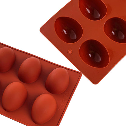 8 Cavity Silicone Egg Molds Set of 2 for Easter Silicone Egg Pan Baking Supplies for Cake Decorating V1258-DP02-A-1203