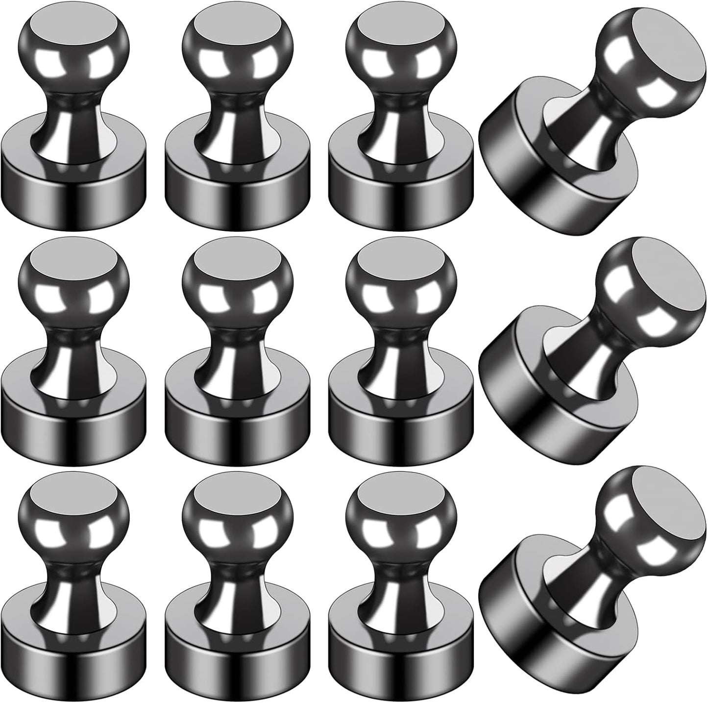 12Pcs Black Refrigerator Magnets Fridge Magnets,Small and Dainty Magnets, Metal Magnets for Fridge, V1258-DP02-A-1205