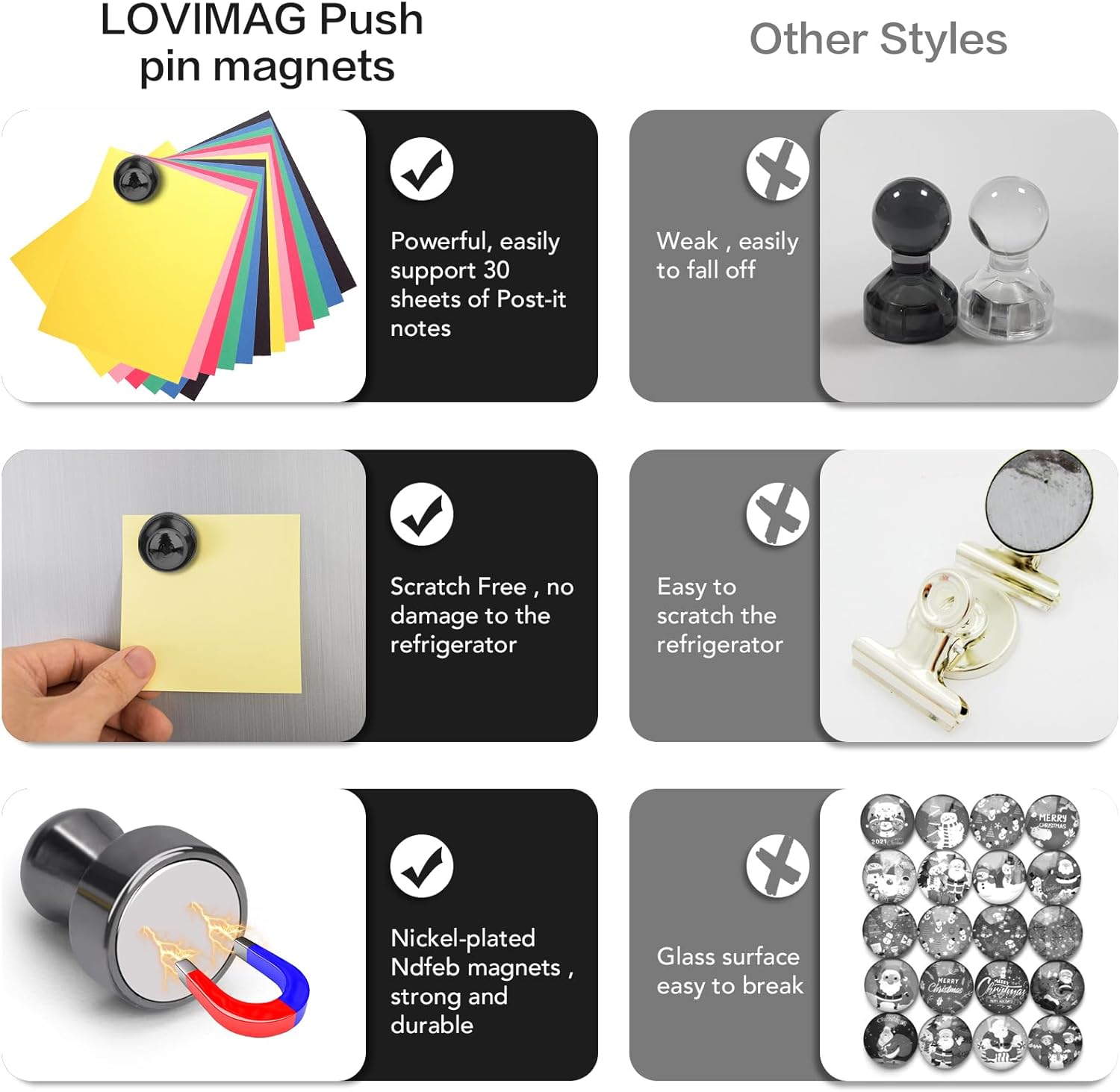 12Pcs Black Refrigerator Magnets Fridge Magnets,Small and Dainty Magnets, Metal Magnets for Fridge, V1258-DP02-A-1205