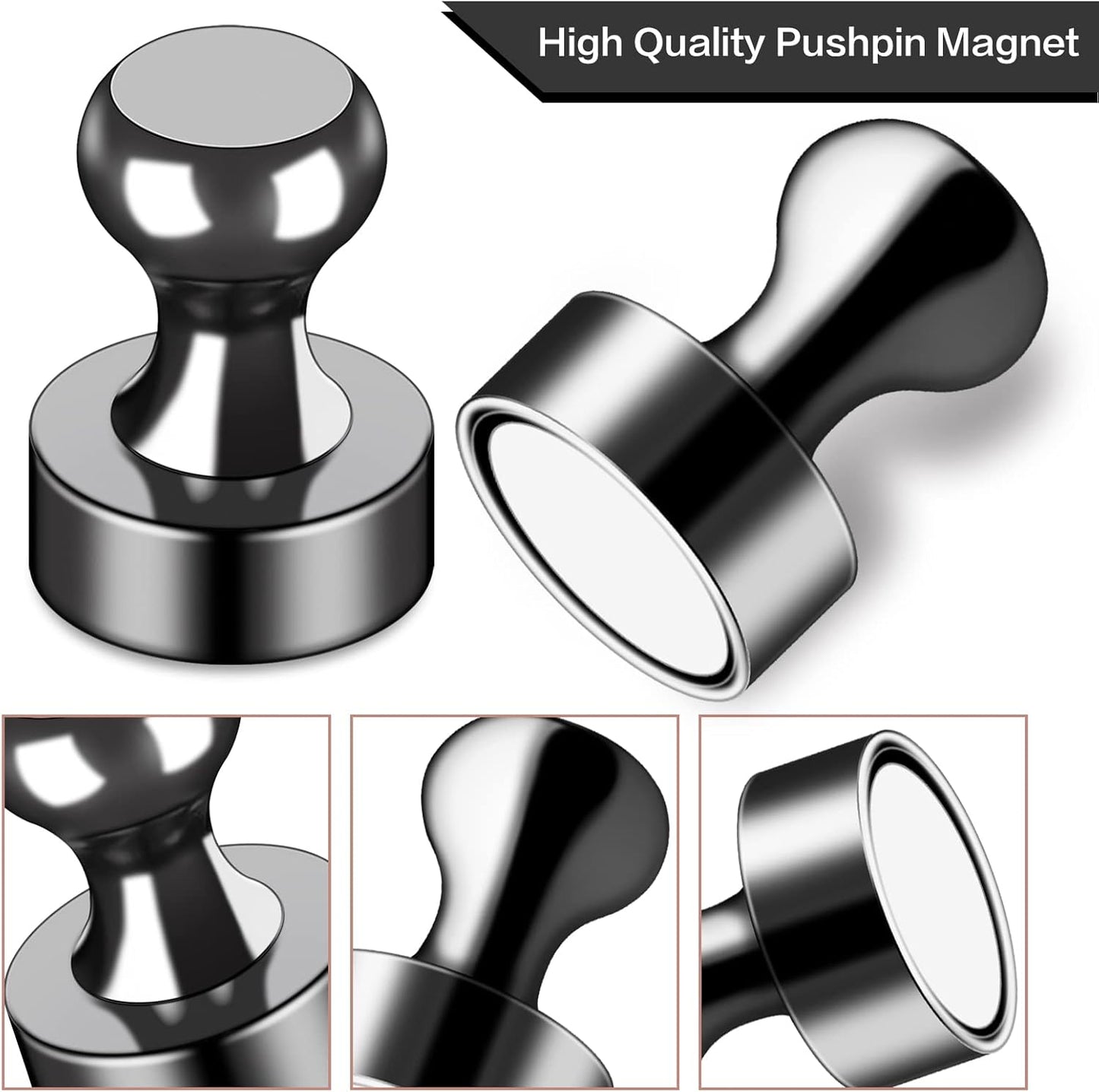 12Pcs Black Refrigerator Magnets Fridge Magnets,Small and Dainty Magnets, Metal Magnets for Fridge, V1258-DP02-A-1205