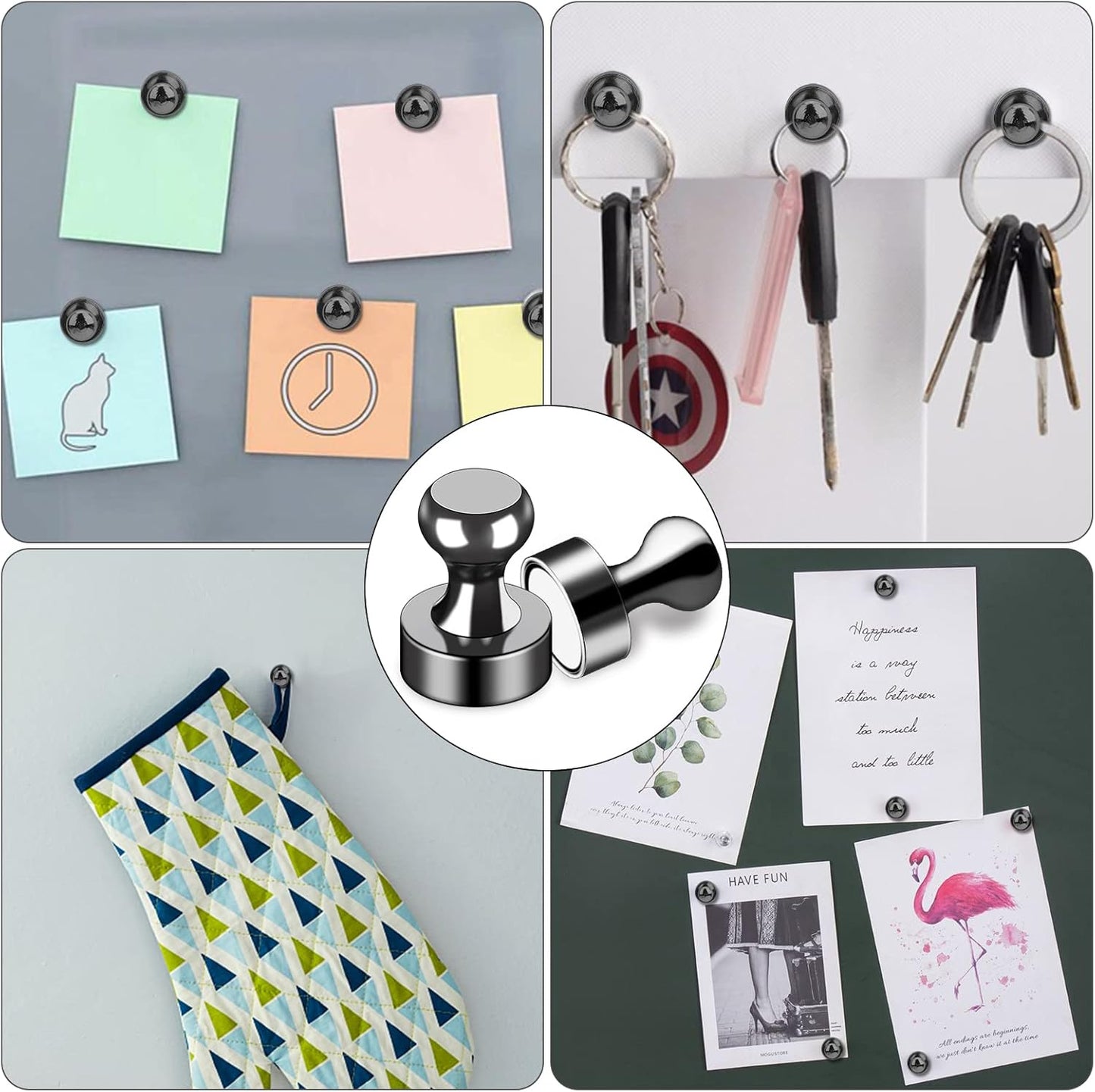 12Pcs Black Refrigerator Magnets Fridge Magnets,Small and Dainty Magnets, Metal Magnets for Fridge, V1258-DP02-A-1205