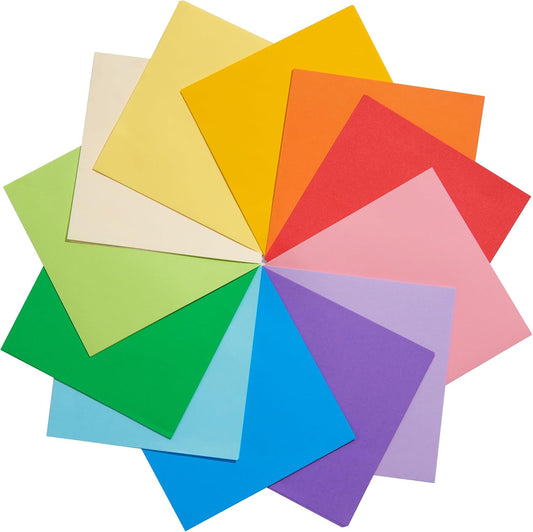 Colorful Origami Paper 120 Sheets, 12 Bright Colors 6 Inch 70gsm Double-Sided Square Folding Paper for DIY V1258-DP02-A-1208