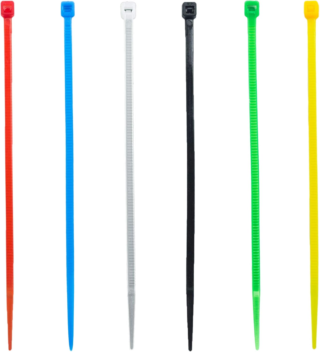 8 Inch Zip Ties (Tying Length 6.7"), 120pcs Nylon Cable Ties, 6 Multi-colors V1258-DP02-A-1209