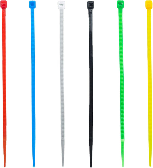 8 Inch Zip Ties (Tying Length 6.7"), 120pcs Nylon Cable Ties, 6 Multi-colors V1258-DP02-A-1209