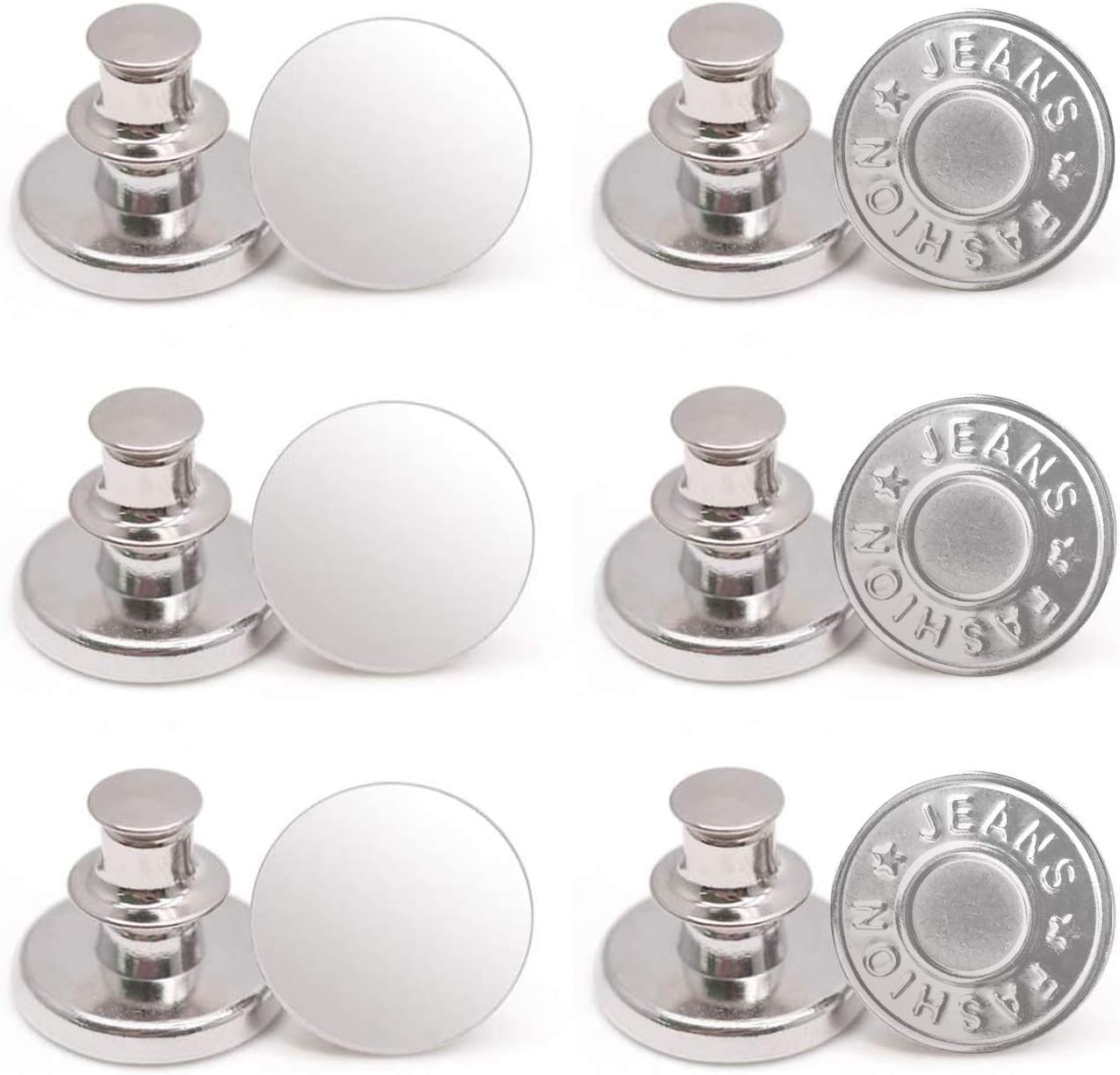 12 Sets Button Pins for Jeans, No Sew Jean Buttons Replacement,Removable Adjustable Instant Extender or V1258-DP02-A-1213