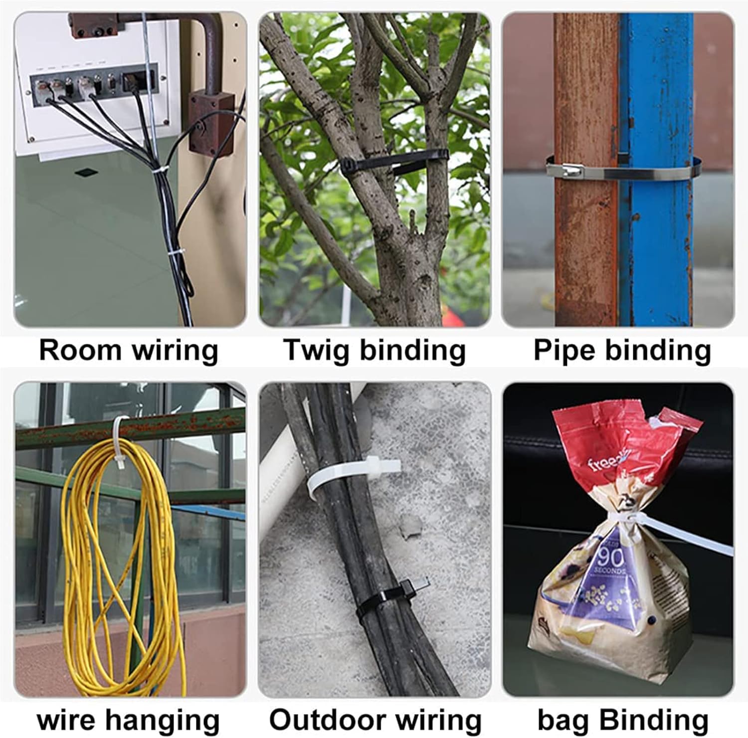 150 PCS Cable Zip Ties Heavy Duty, Self-Locking Nylon Cable Straps 4+8+12 Inch, Durable Auto-Locking Cord V1258-DP02-A-1225