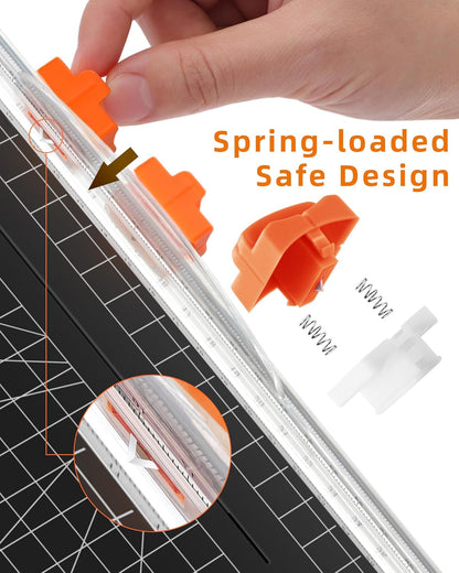 2Pcs Refill Blades for A4 A5 Paper Cutter, Spring-Loaded Safeguard Design Replacement Blade for Paper V1258-DP02-A-1232