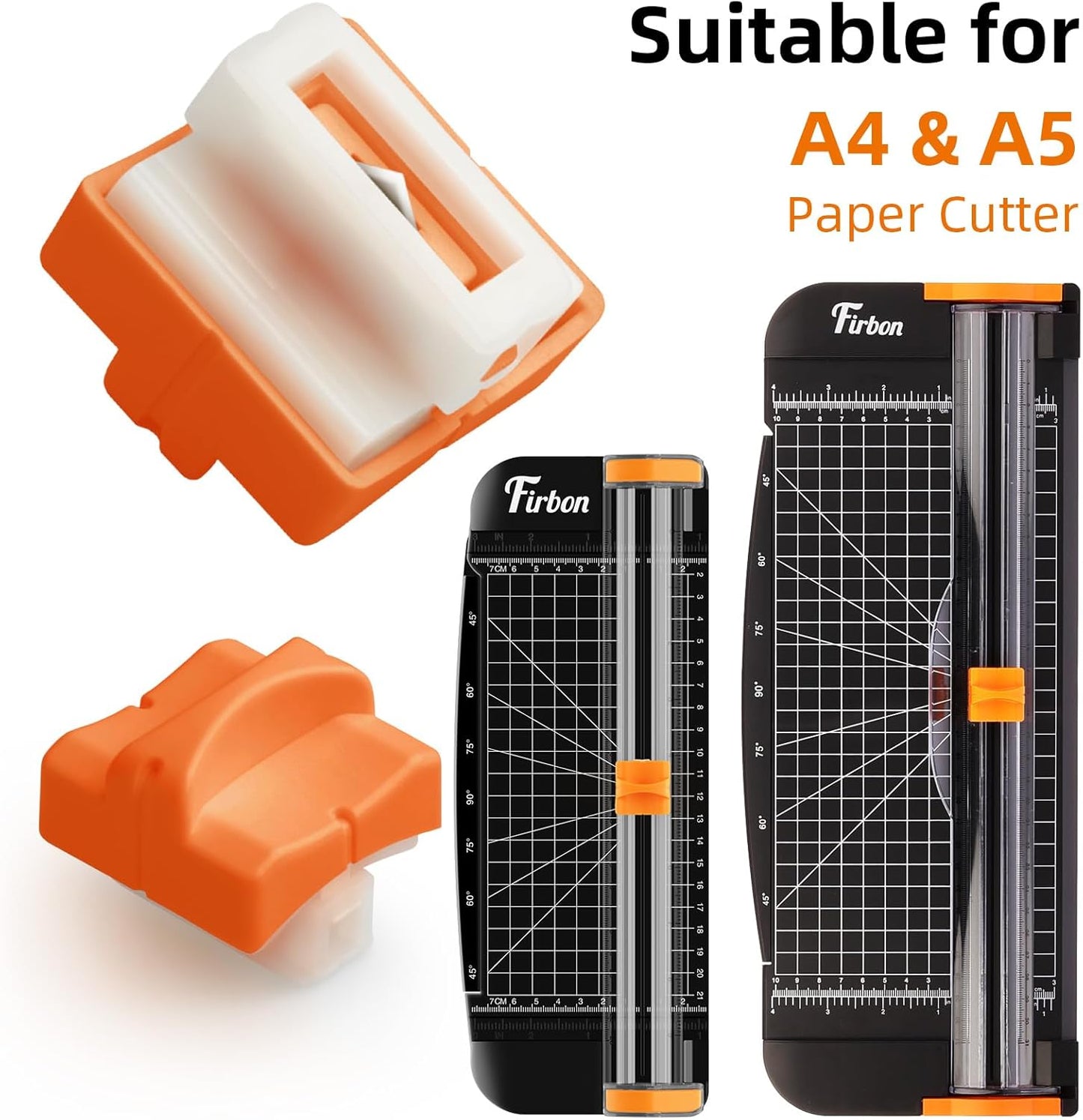 2Pcs Refill Blades for A4 A5 Paper Cutter, Spring-Loaded Safeguard Design Replacement Blade for Paper V1258-DP02-A-1232