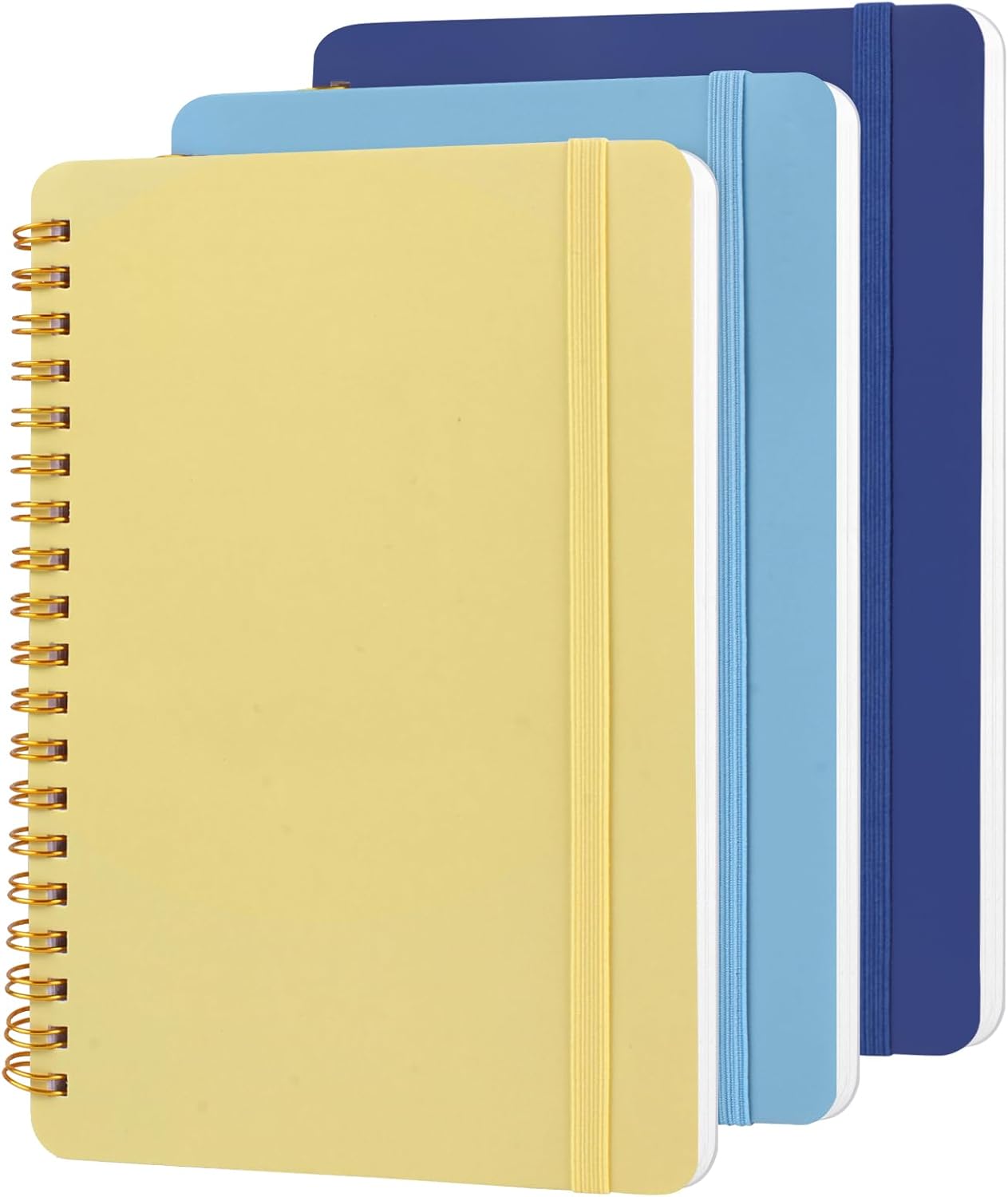3 PCS Small Spiral Notebook 5x7, Notebooks for Note Taking, Blue Color Scheme Spiral Journal Notebook, Work V1258-DP02-A-1235