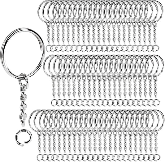 Key Chain Rings Keychain Rings, 60pcs Key Ring Metal Keychain Split Key Rings Bulk, Keyring 25mm with 26mm V1258-DP02-A-1236