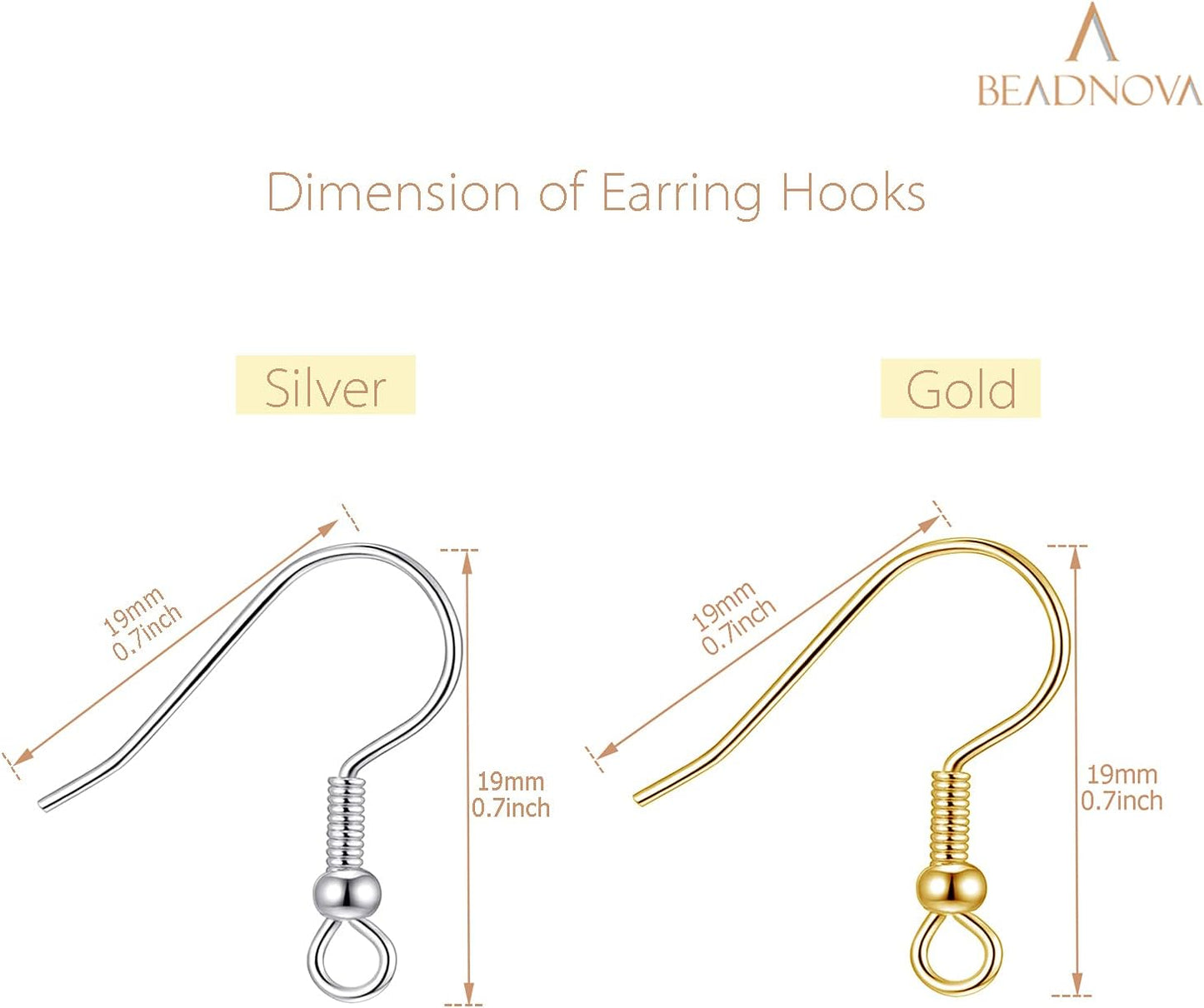200pcs Mix Earring Hooks & Backs, Silver & Gold, 100pcs Hooks & 100pcs Backs, DIY Earring Supplies V1258-DP02-A-124