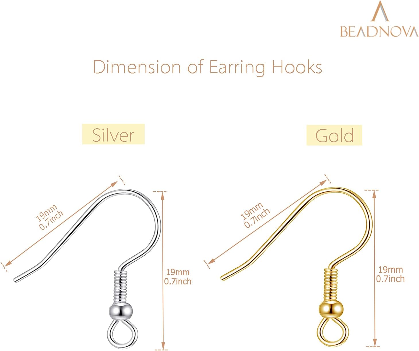 200pcs Mix Earring Hooks & Backs, Silver & Gold, 100pcs Hooks & 100pcs Backs, DIY Earring Supplies V1258-DP02-A-124