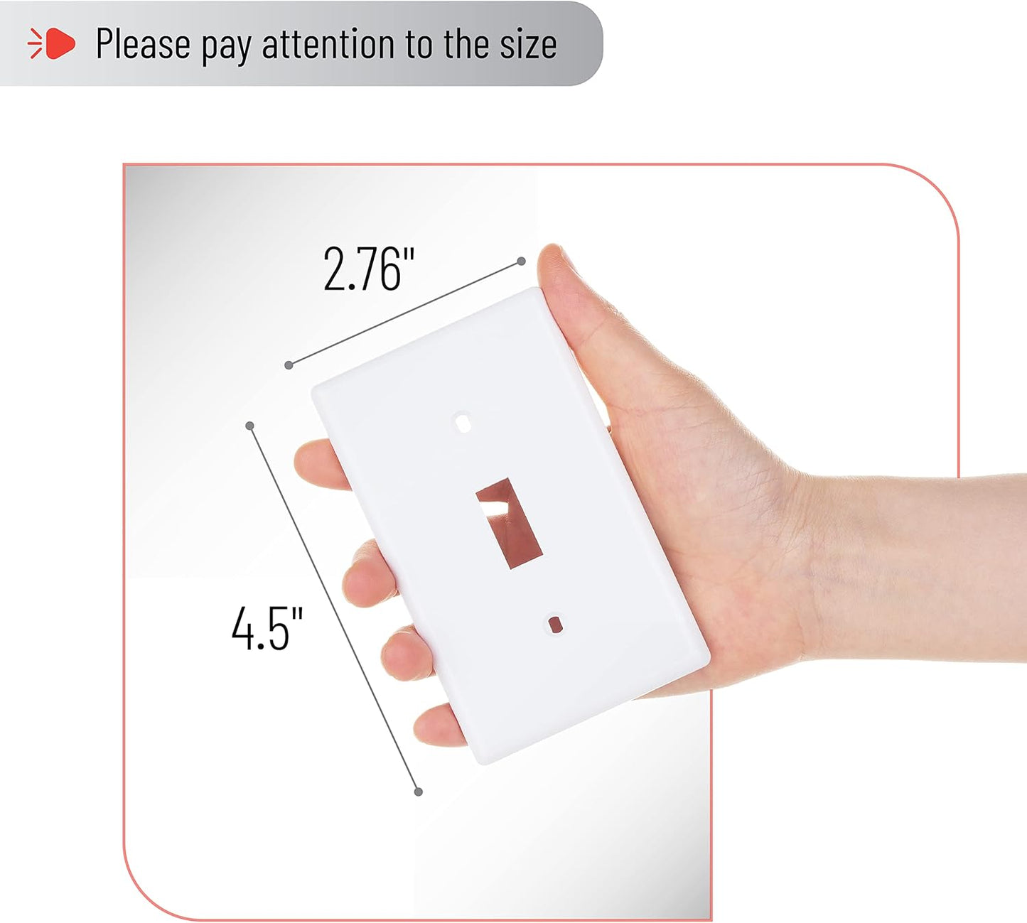 Bates- Light Switch Cover, Switch Plate Covers, Pack of 10, Single Light Switch V1258-DP02-A-1241